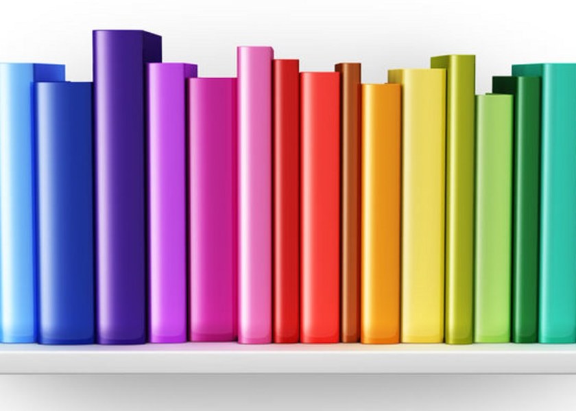 Rainbow Colored Bookshelf
