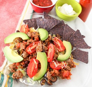 Cabbage Taco Salad With No-Salt-Added Blue Corn Chips