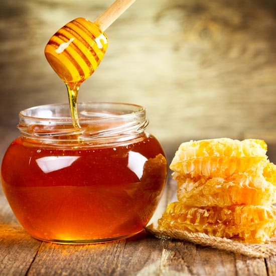 Jar of Honey with Honeycomb