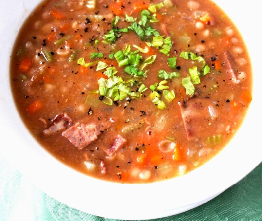 Classic White Bean with Turkey Bacon Soup